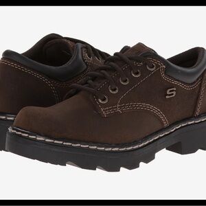 Skechers Women’s Parties Mate Lug Sole Oxfords Chocolate Brown